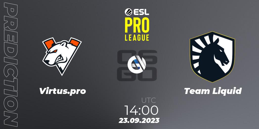 Virtus.pro vs Team Liquid: Match Prediction. 23.09.2023 at 15:10, Counter-Strike (CS2), ESL Pro League Season 18