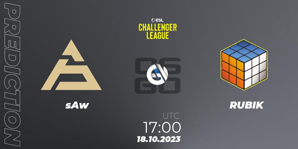 sAw vs RUBIK: Match Prediction. 18.10.2023 at 17:00, Counter-Strike (CS2), ESL Challenger League Season 46: Europe