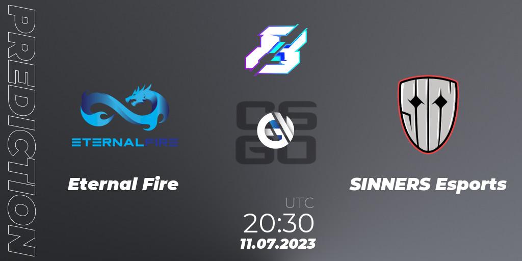 Eternal Fire vs SINNERS Esports: Match Prediction. 11.07.2023 at 20:30, Counter-Strike (CS2), Gamers8 2023 Europe Open Qualifier 2