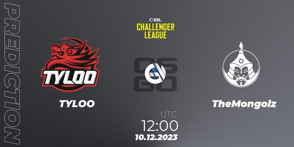 TYLOO vs TheMongolz: Match Prediction. 10.12.2023 at 12:00, Counter-Strike (CS2), ESL Challenger League Season 46: Asia-Pacific