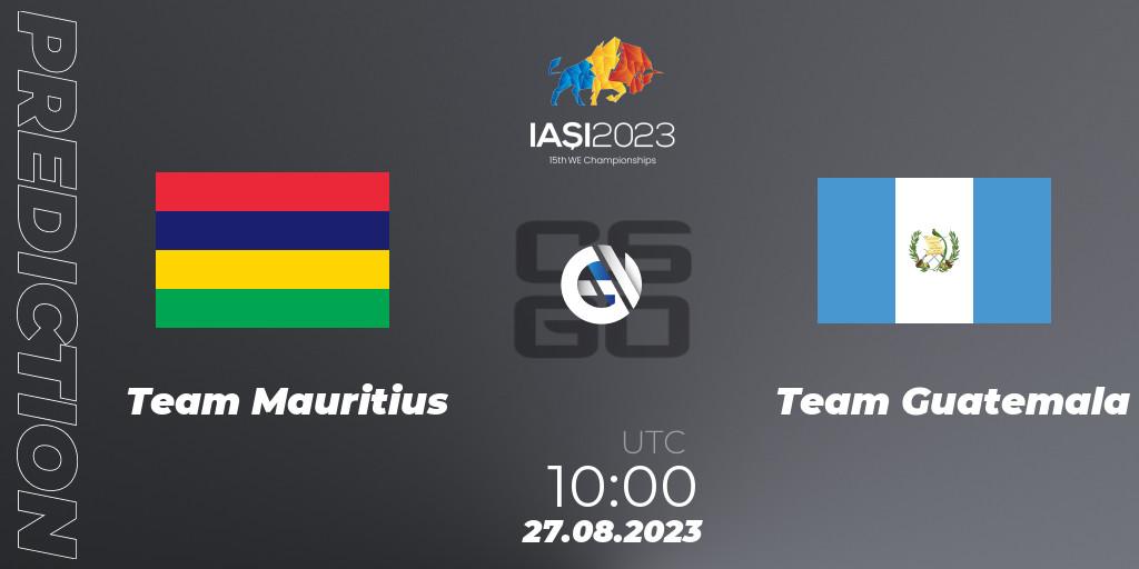 Team Mauritius vs Team Guatemala: Match Prediction. 27.08.2023 at 13:30, Counter-Strike (CS2), IESF World Esports Championship 2023