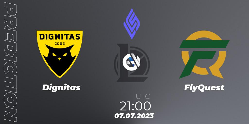 Dignitas vs FlyQuest: Match Prediction. 07.07.2023 at 21:00, LoL, LCS Summer 2023 - Group Stage