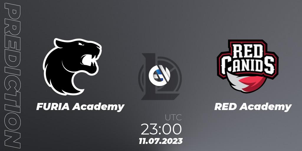 FURIA Academy vs RED Academy: Match Prediction. 11.07.2023 at 23:00, LoL, CBLOL Academy Split 2 2023 - Group Stage