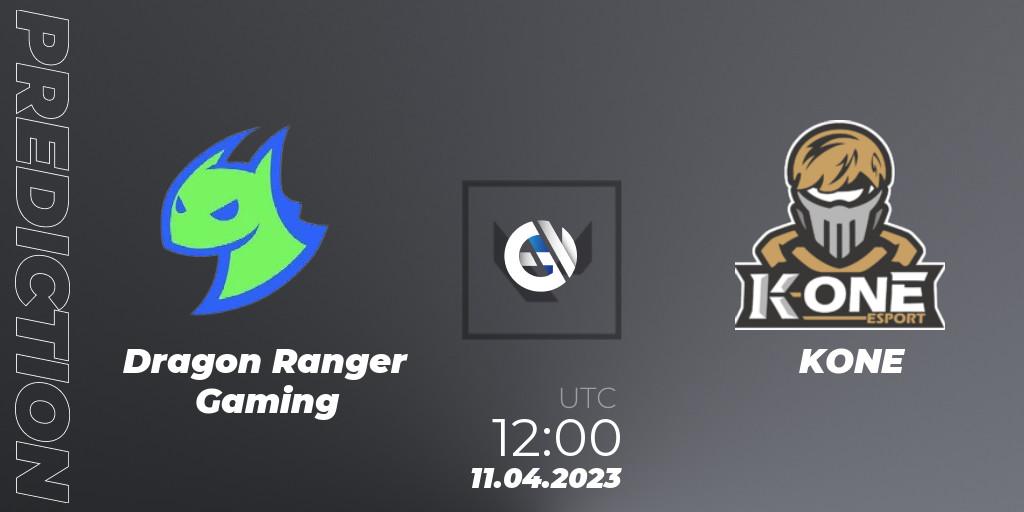 Dragon Ranger Gaming vs KONE: Match Prediction. 11.04.2023 at 12:00, VALORANT, FGC Valorant Invitational 2023: Act 1