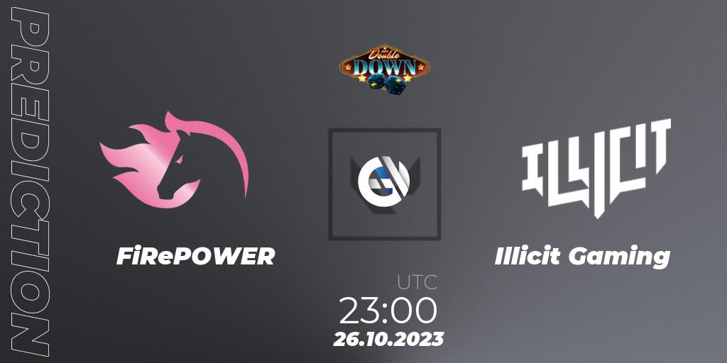FiRePOWER vs Illicit Gaming: Match Prediction. 26.10.2023 at 23:00, VALORANT, ACE Double Down