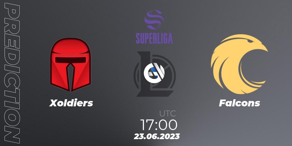 Xoldiers vs Falcons: Match Prediction. 23.06.2023 at 17:00, LoL, LVP Superliga 2nd Division 2023 Summer
