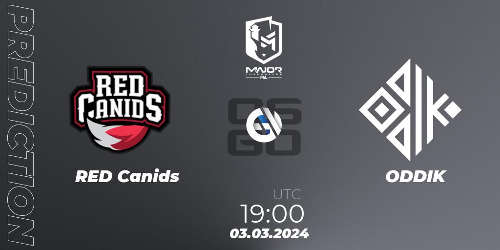 RED Canids vs ODDIK: Match Prediction. 03.03.2024 at 18:40, Counter-Strike (CS2), PGL CS2 Major Copenhagen 2024 Americas RMR