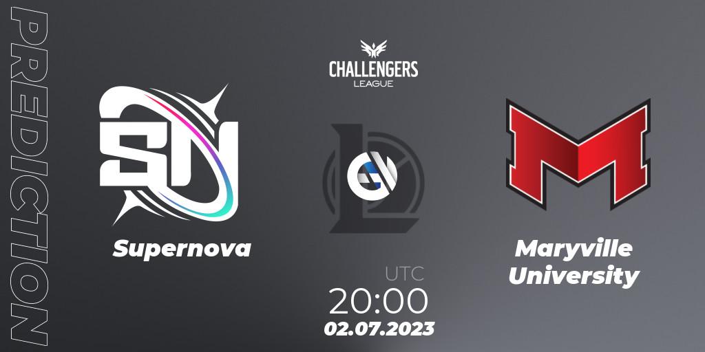 Supernova vs Maryville University: Match Prediction. 02.07.2023 at 20:00, LoL, North American Challengers League 2023 Summer - Group Stage