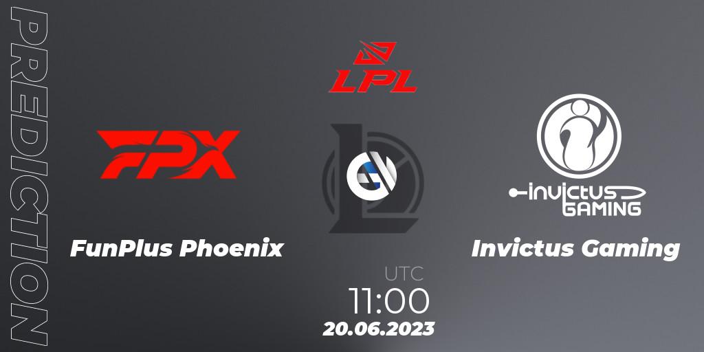 FunPlus Phoenix vs Invictus Gaming: Match Prediction. 20.06.2023 at 12:00, LoL, LPL Summer 2023 Regular Season