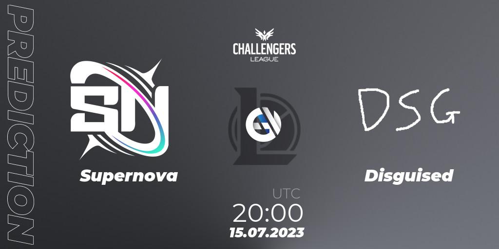 Supernova vs Disguised: Match Prediction. 15.07.2023 at 22:00, LoL, North American Challengers League 2023 Summer - Group Stage