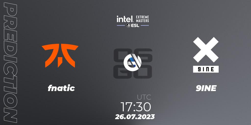 fnatic vs 9INE: Match Prediction. 26.07.2023 at 19:00, Counter-Strike (CS2), IEM Cologne 2023 - Play-In