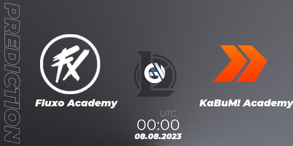 Fluxo Academy vs KaBuM! Academy: Match Prediction. 08.08.2023 at 00:00, LoL, CBLOL Academy Split 2 2023 - Group Stage