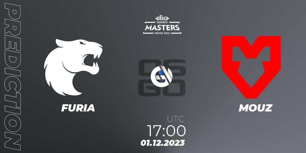 FURIA vs MOUZ: Match Prediction. 01.12.2023 at 17:50, Counter-Strike (CS2), Elisa Masters Espoo 2023