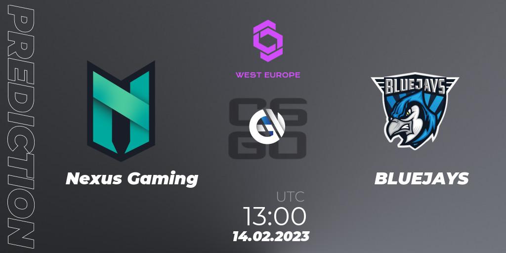 Nexus Gaming vs BLUEJAYS: Match Prediction. 14.02.23, CS2 (CS:GO), CCT West Europe Series #1