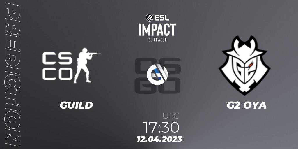 GUILD vs G2 OYA: Match Prediction. 12.04.2023 at 17:30, Counter-Strike (CS2), ESL Impact League Season 3: European Division