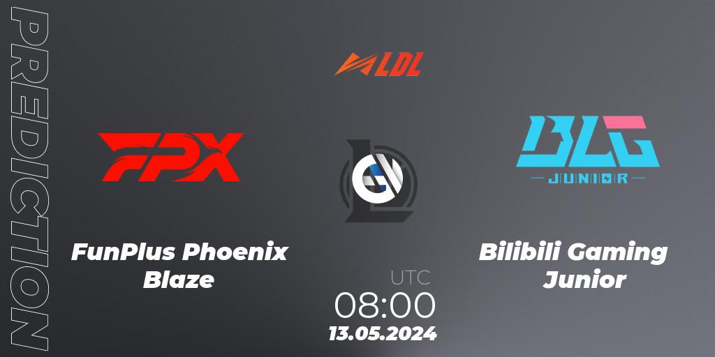 FunPlus Phoenix Blaze vs Bilibili Gaming Junior: Match Prediction. 13.05.2024 at 08:00, LoL, LDL 2024 - Stage 2