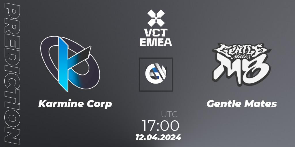 Karmine Corp vs Gentle Mates: Match Prediction. 12.04.2024 at 18:00, VALORANT, VALORANT Champions Tour 2024: EMEA League - Stage 1 - Group Stage