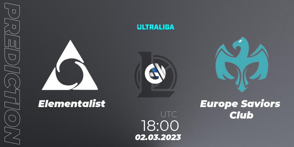 Elementalist vs Europe Saviors Club: Match Prediction. 02.03.2023 at 18:00, LoL, Ultraliga 2nd Division Season 6