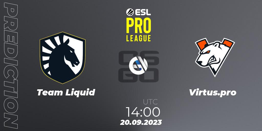Team Liquid vs Virtus.pro: Match Prediction. 20.09.2023 at 14:00, Counter-Strike (CS2), ESL Pro League Season 18