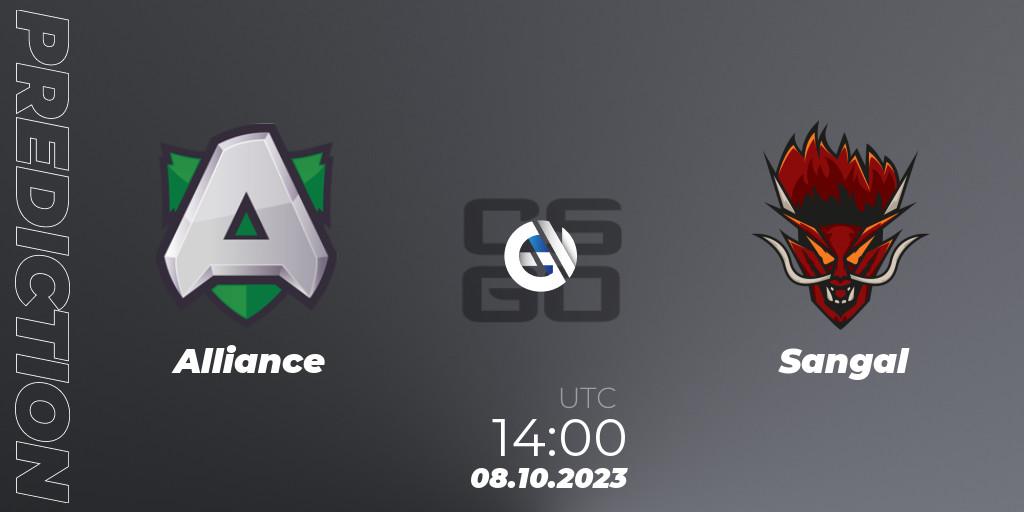 Alliance vs Sangal: Match Prediction. 08.10.2023 at 14:00, Counter-Strike (CS2), A1 Gaming League Season 7