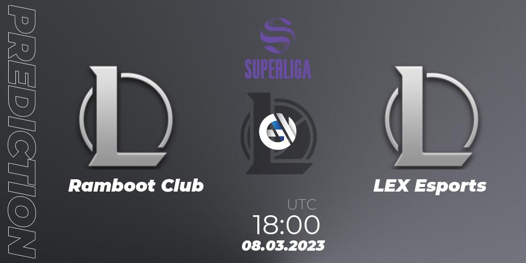 Ramboot Club vs LEX Esports: Match Prediction. 08.03.2023 at 18:00, LoL, LVP Superliga 2nd Division Spring 2023 - Group Stage