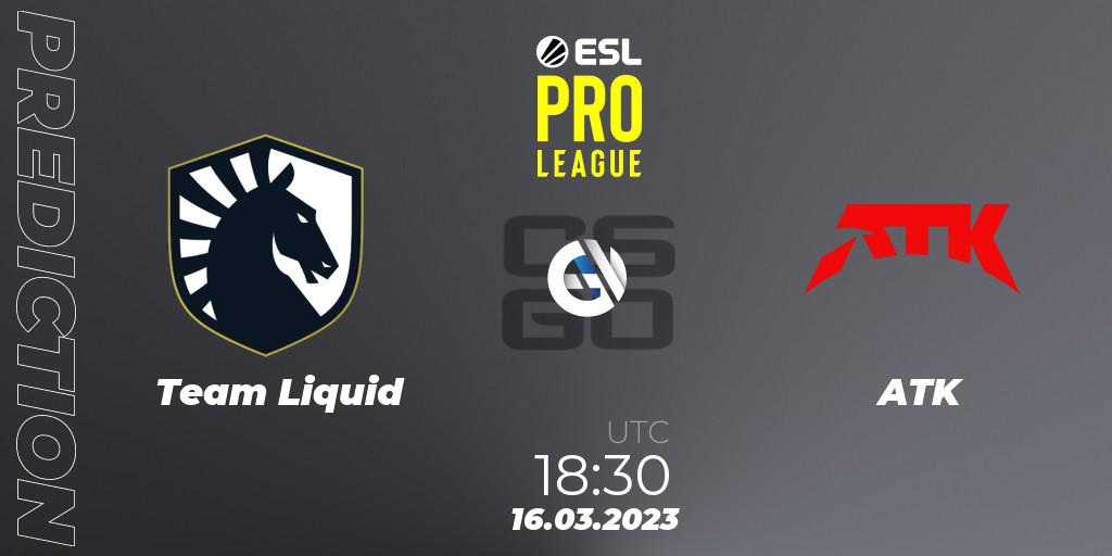 Team Liquid vs ATK: Match Prediction. 16.03.2023 at 18:30, Counter-Strike (CS2), ESL Pro League Season 17