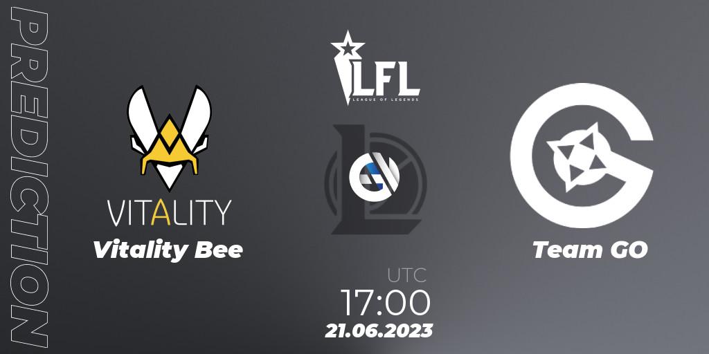 Vitality Bee vs Team GO: Match Prediction. 21.06.2023 at 17:00, LoL, LFL Summer 2023 - Group Stage