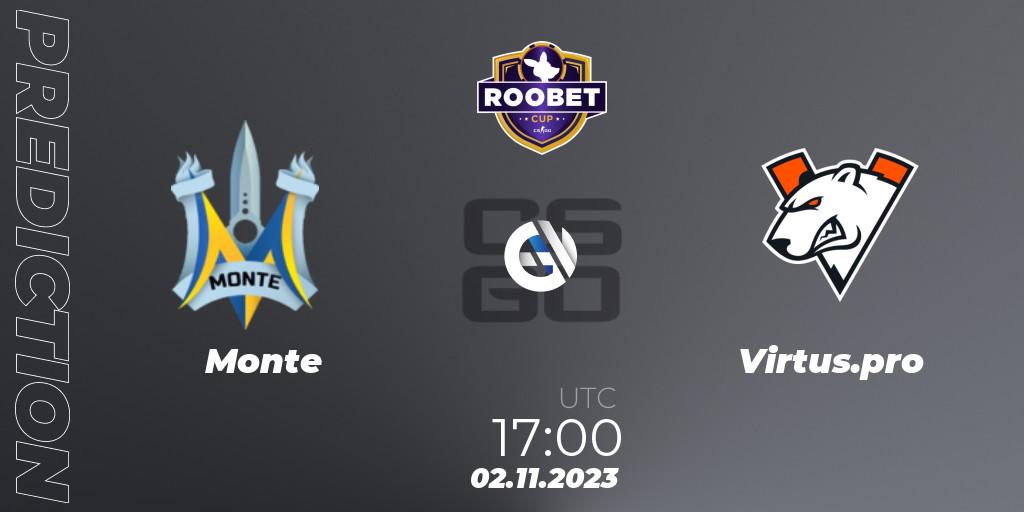 Monte vs Virtus.pro: Match Prediction. 02.11.23, CS2 (CS:GO), Roobet Cup 2023