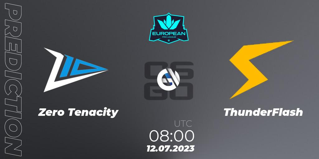 Zero Tenacity vs ThunderFlash: Match Prediction. 12.07.23, CS2 (CS:GO), European Pro League Season 9