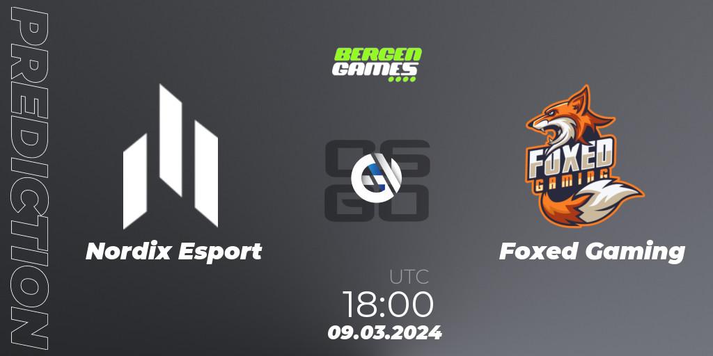 Nordix Esport vs Foxed Gaming: Match Prediction. 12.03.2024 at 18:00, Counter-Strike (CS2), Bergen Games 2024: Online Stage
