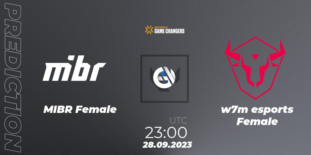MIBR Female vs w7m esports Female: Match Prediction. 28.09.2023 at 23:30, VALORANT, VCT 2023: Game Changers Brazil Series 2