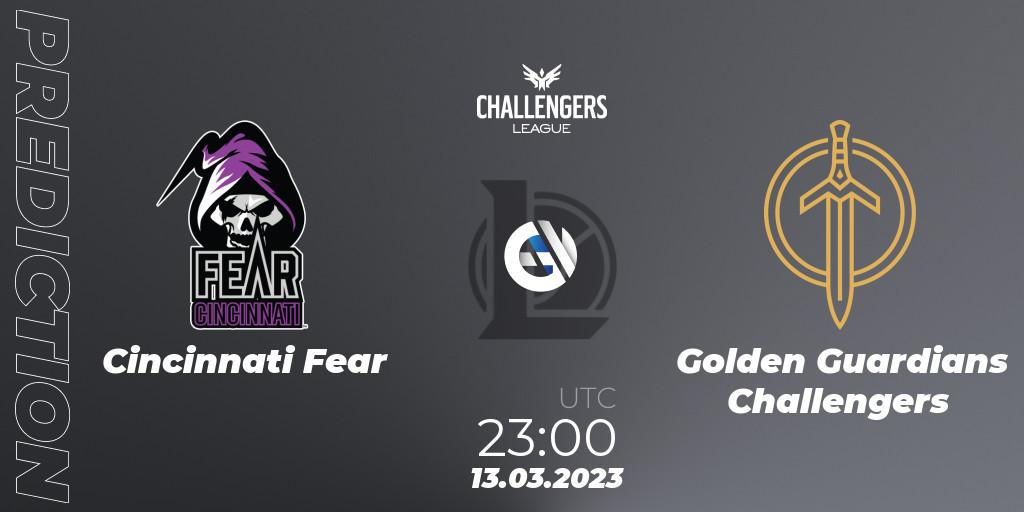 Cincinnati Fear vs Golden Guardians Challengers: Match Prediction. 13.03.2023 at 22:00, LoL, NACL 2023 Spring - Playoffs