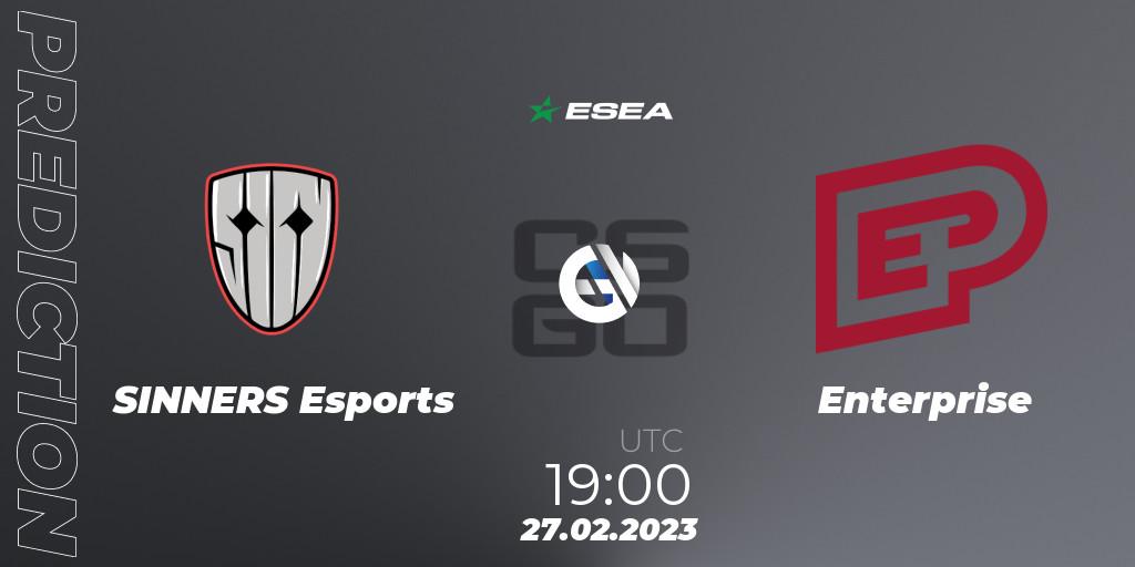 SINNERS Esports vs Enterprise: Match Prediction. 03.03.2023 at 14:00, Counter-Strike (CS2), ESEA Season 44: Advanced Division - Europe