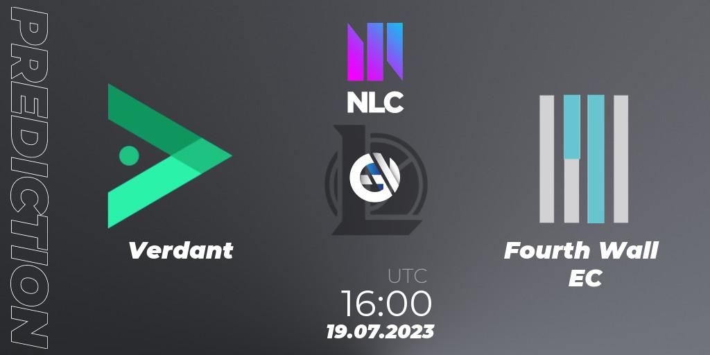 Verdant vs Fourth Wall EC: Match Prediction. 19.07.2023 at 16:00, LoL, NLC Summer 2023 - Group Stage
