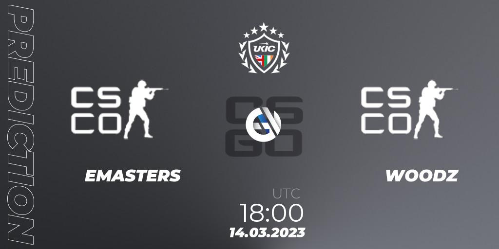EMASTERS vs WOODZ: Match Prediction. 14.03.2023 at 18:00, Counter-Strike (CS2), UKIC Invitational Spring 2023: Closed Qualifier