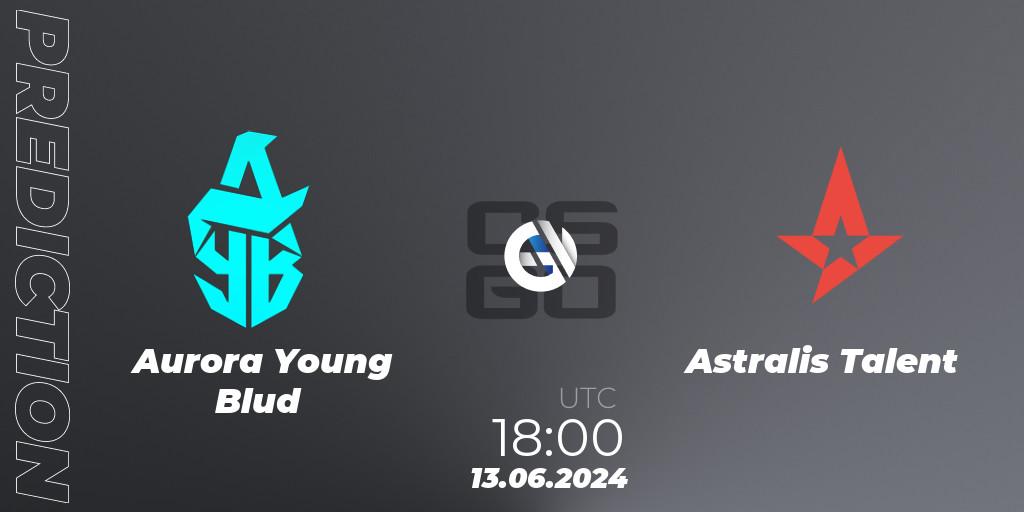 Aurora Young Blud vs Astralis Talent: Match Prediction. 13.06.2024 at 18:00, Counter-Strike (CS2), CCT Season 2 European Series #6 Play-In