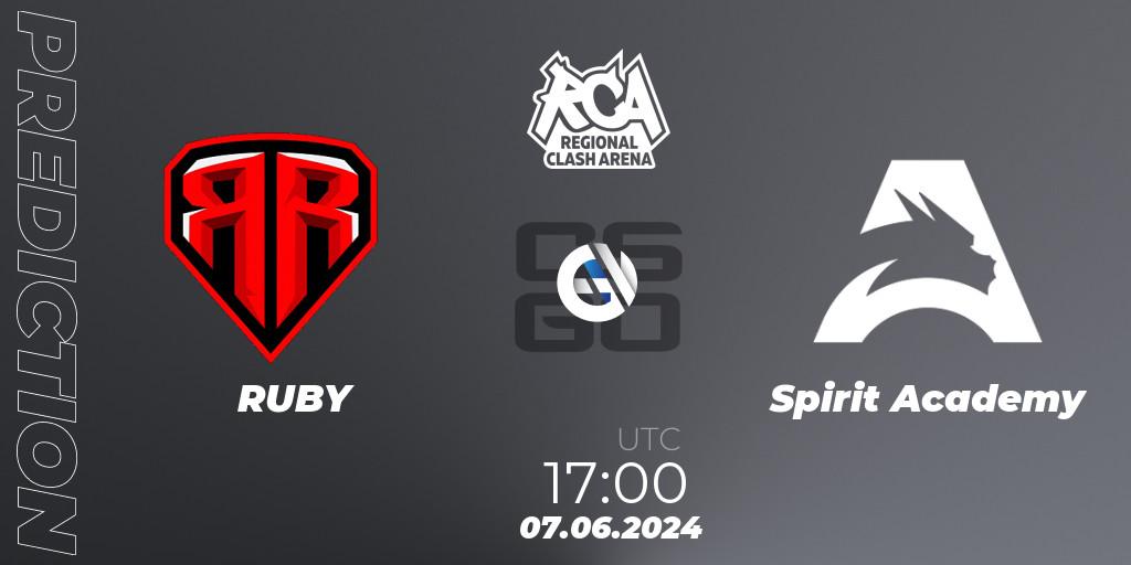 RUBY vs Spirit Academy: Match Prediction. 07.06.2024 at 17:00, Counter-Strike (CS2), Regional Clash Arena CIS