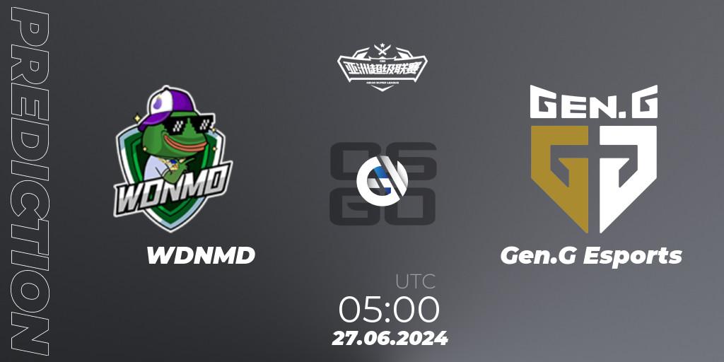WDNMD vs Gen.G Esports: Match Prediction. 27.06.2024 at 05:00, Counter-Strike (CS2), Asian Super League Season 4: Preliminary Stage