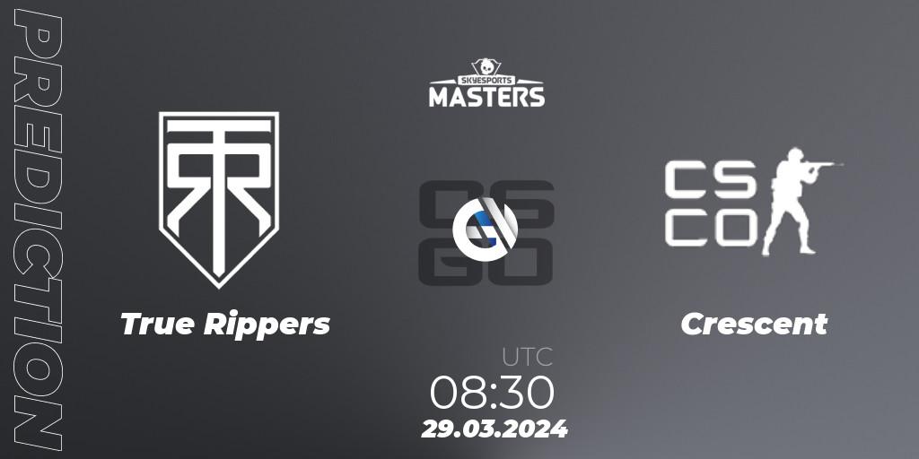 True Rippers vs Crescent: Match Prediction. 29.03.24, CS2 (CS:GO), Skyesports Masters 2024: Indian Qualifier