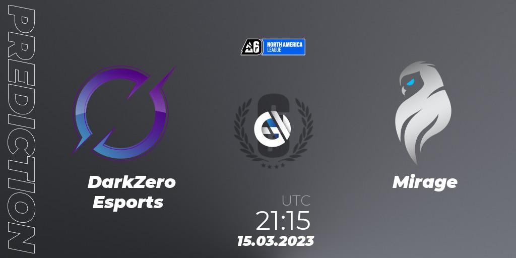 DarkZero Esports vs Mirage: Match Prediction. 15.03.2023 at 20:20, Rainbow Six, North America League 2023 - Stage 1