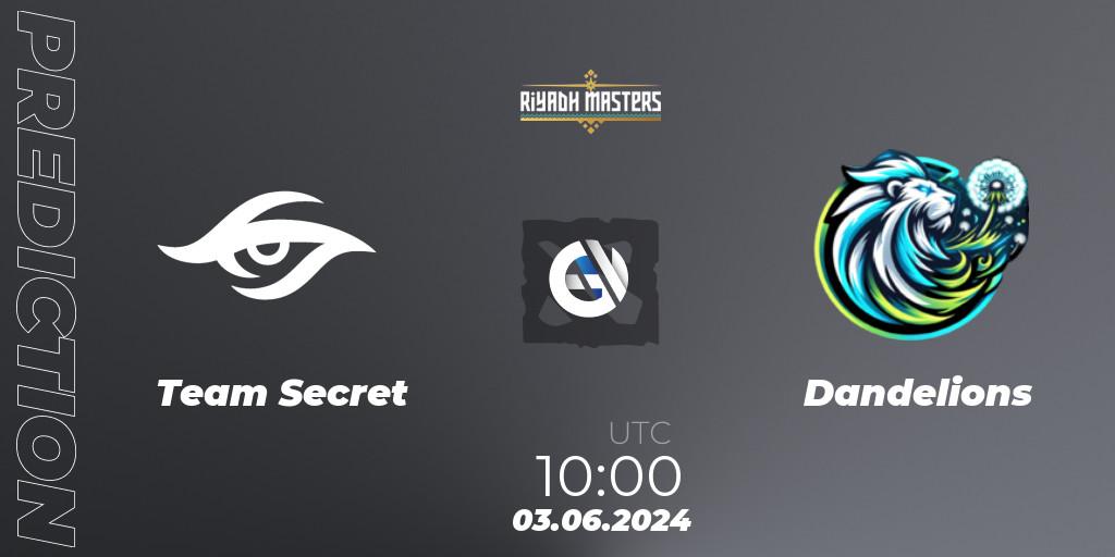 Team Secret vs Dandelions: Match Prediction. 03.06.2024 at 10:00, Dota 2, Riyadh Masters 2024: Western Europe Closed Qualifier