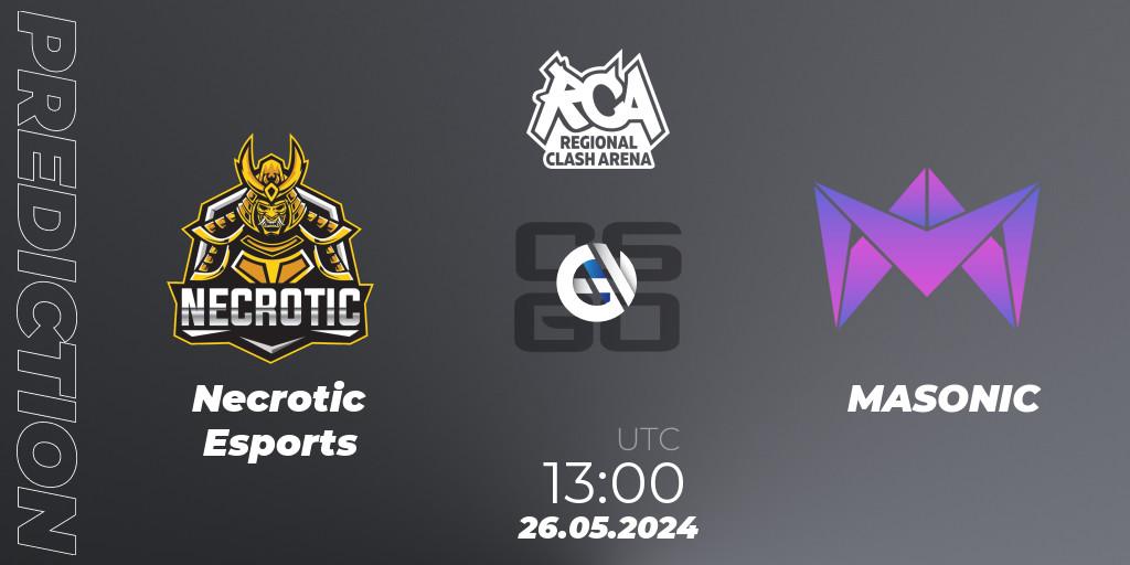 Necrotic Esports vs MASONIC: Match Prediction. 26.05.2024 at 13:00, Counter-Strike (CS2), Regional Clash Arena Europe: Closed Qualifier