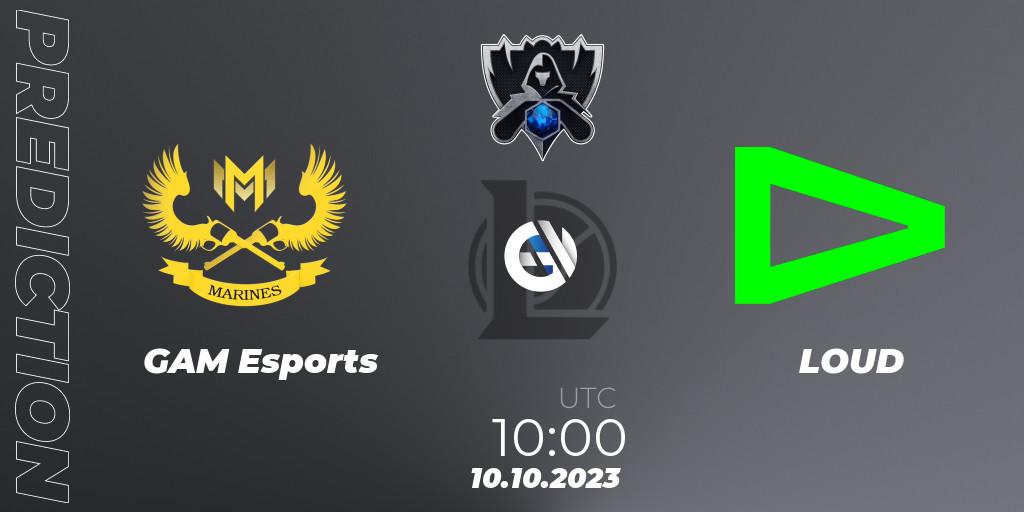 GAM Esports vs LOUD: Match Prediction. 10.10.2023 at 10:00, LoL, Worlds 2023 LoL - Play-In