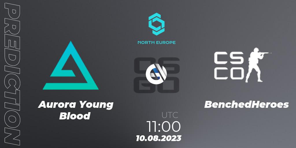 Aurora Young Blood vs BenchedHeroes: Match Prediction. 10.08.2023 at 11:00, Counter-Strike (CS2), CCT North Europe Series #7: Closed Qualifier