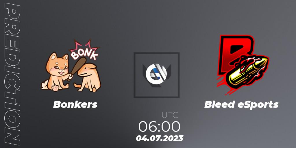 Bonkers vs Bleed eSports: Match Prediction. 04.07.23, VALORANT, VALORANT Challengers Ascension 2023: Pacific - Group Stage