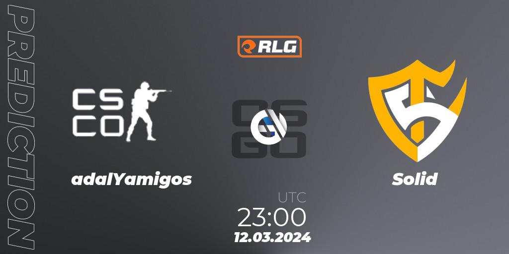 adalYamigos vs Solid: Match Prediction. 12.03.2024 at 23:00, Counter-Strike (CS2), RES Latin American Series #2