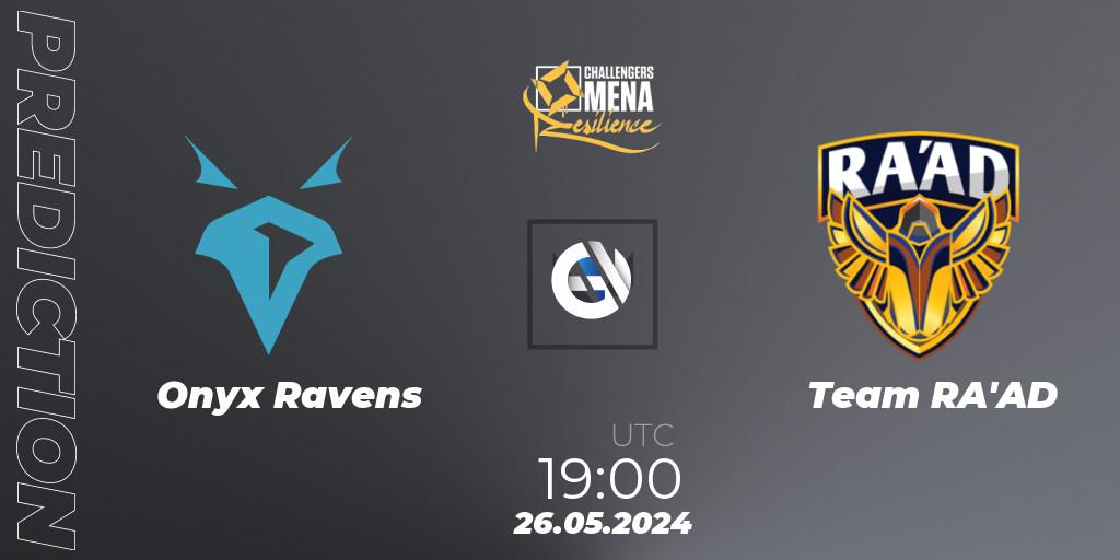 Onyx Ravens vs Team RA'AD: Match Prediction. 26.05.2024 at 19:00, VALORANT, VALORANT Challengers 2024 MENA: Resilience Split 2 - Levant and North Africa