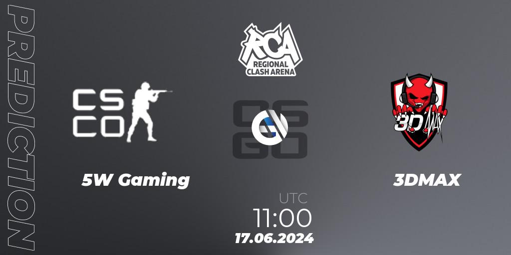 5W Gaming vs 3DMAX: Match Prediction. 17.06.2024 at 11:00, Counter-Strike (CS2), Regional Clash Arena Europe