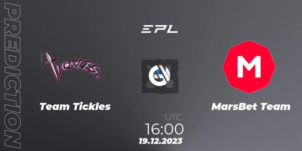 Team Tickles vs MarsBet Team: Match Prediction. 22.12.2023 at 10:01, Dota 2, European Pro League Season 15