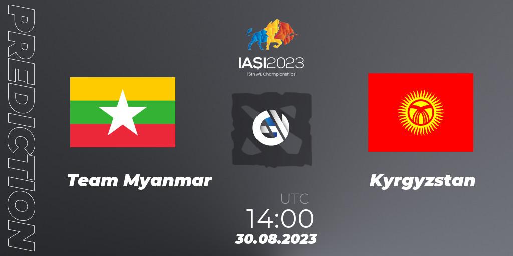 Team Myanmar vs Kyrgyzstan: Match Prediction. 30.08.2023 at 14:30, Dota 2, IESF World Championship 2023